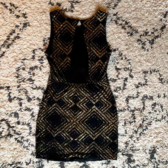 Black & Gold Sparkle Mini Dress - Picture 7 of 7